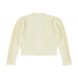 Wine Shiny Cardigan Cream
