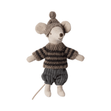 Winter Mouse With Ski Set, Big Brother - Grey van Maileg | Kids Conceptstore Le Fanfare