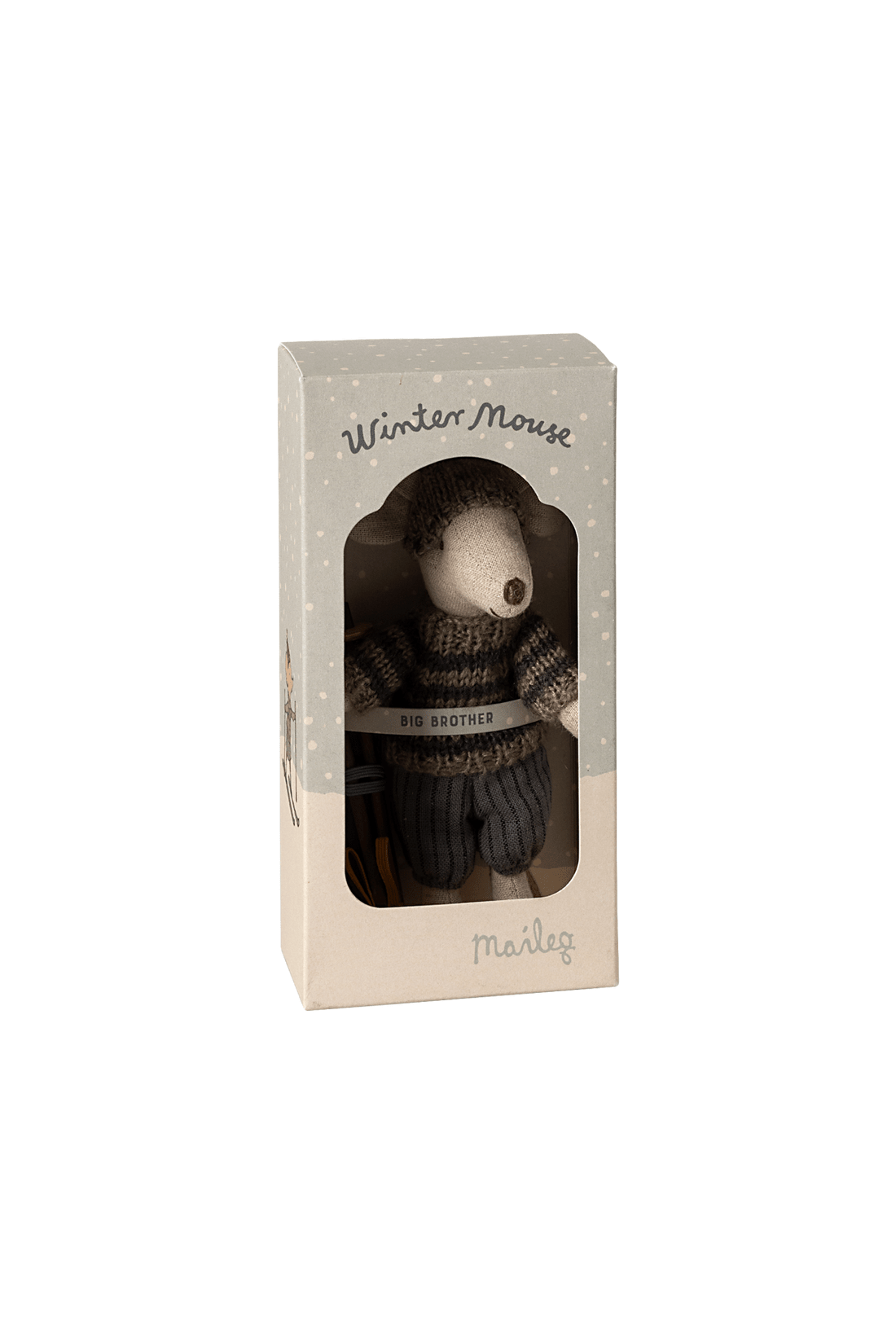 Winter Mouse With Ski Set, Big Brother - Grey van Maileg | Kids Conceptstore Le Fanfare