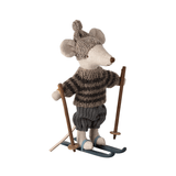 Winter Mouse With Ski Set, Big Brother - Grey van Maileg | Kids Conceptstore Le Fanfare