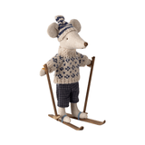 Winter Mouse With Ski Set, Dad - Blue van Maileg | Kids Conceptstore Le Fanfare