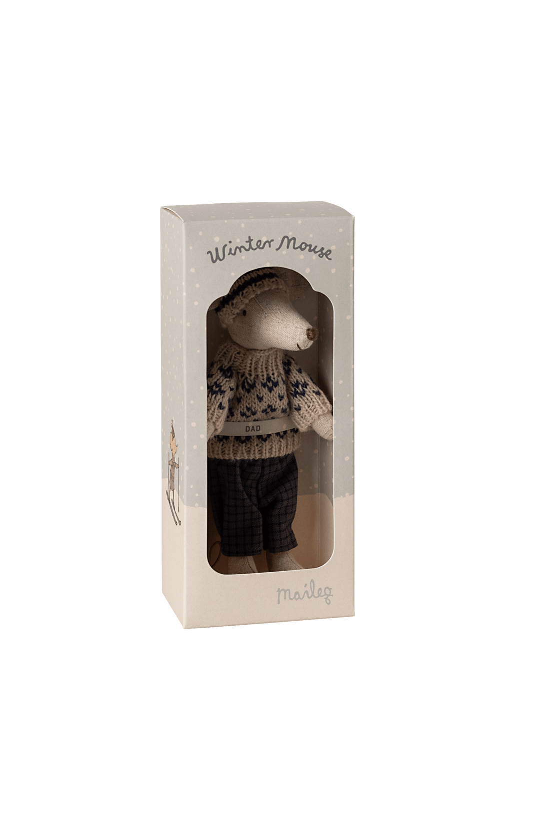 Winter Mouse With Ski Set, Dad - Blue van Maileg | Kids Conceptstore Le Fanfare