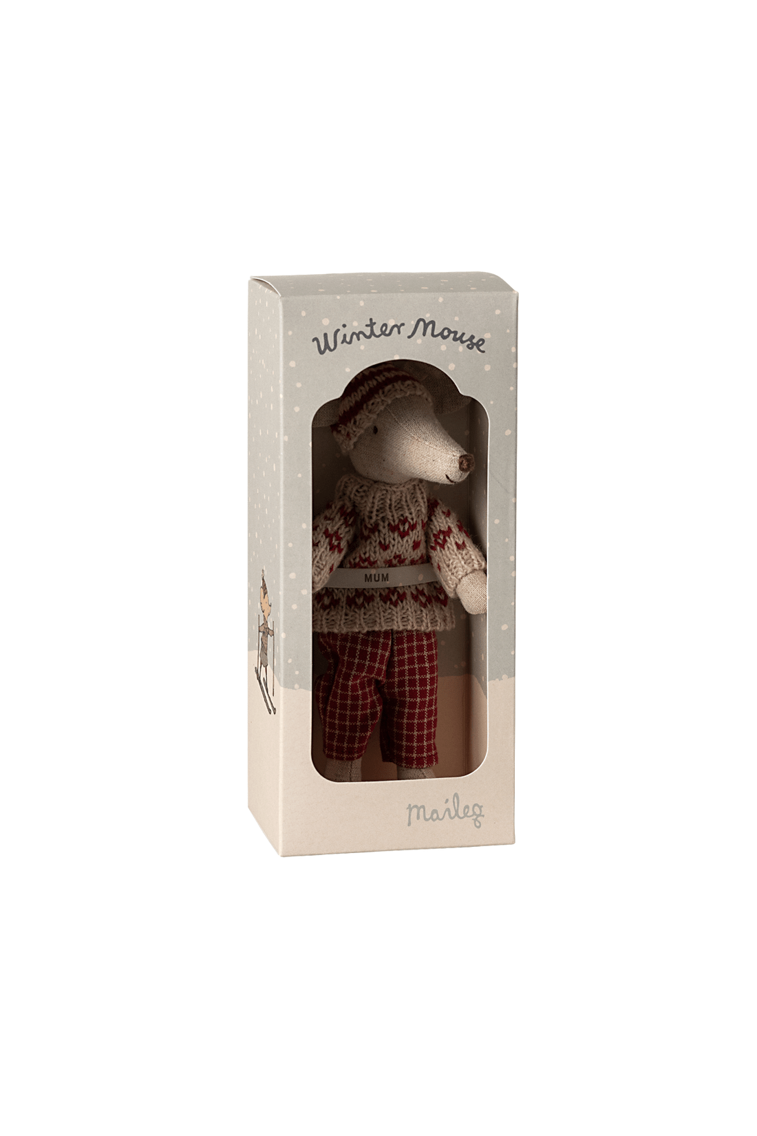 Winter Mouse With Ski Set, Mum - Red van Maileg | Kids Conceptstore Le Fanfare