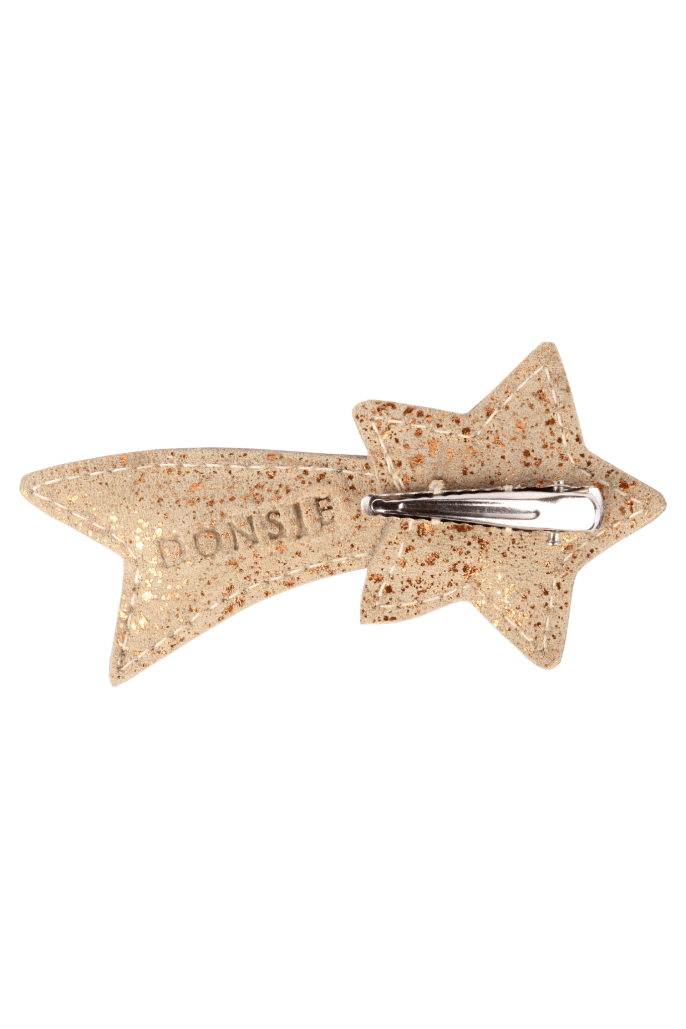 Wonda Hairclip - Shooting Star - Cream Metallic Suede van Donsje Amsterdam | Kids Conceptstore Le Fanfare
