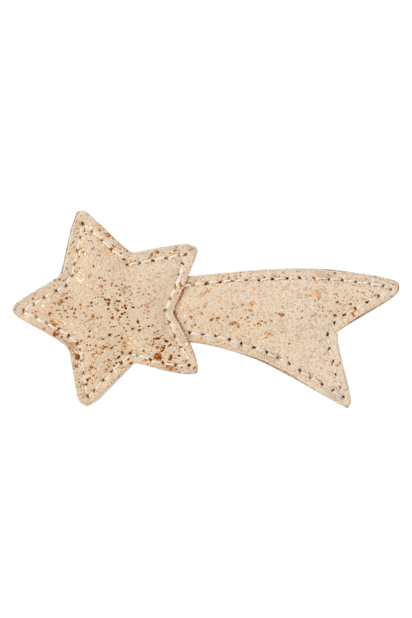 Wonda Hairclip - Shooting Star - Cream Metallic Suede van Donsje Amsterdam | Kids Conceptstore Le Fanfare