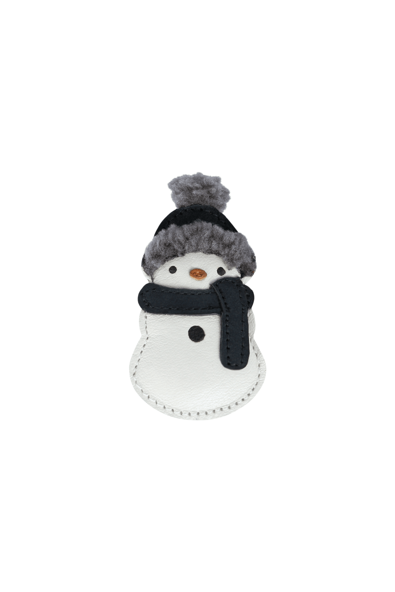 Wonda Hairclip - Snowman - Off White Leather van Donsje Amsterdam | Kids Conceptstore Le Fanfare