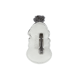 Wonda Hairclip - Snowman - Off White Leather van Donsje Amsterdam | Kids Conceptstore Le Fanfare