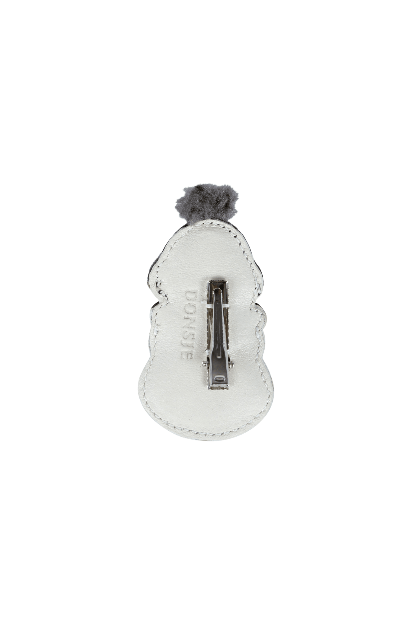 Wonda Hairclip - Snowman - Off White Leather van Donsje Amsterdam | Kids Conceptstore Le Fanfare