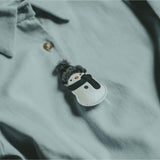 Wonda Hairclip - Snowman - Off White Leather van Donsje Amsterdam | Kids Conceptstore Le Fanfare