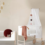 Wood Co-sleeper incl. bench conversion, 42x82 cm, white/oak van Oliver Furniture | Kids Conceptstore Le Fanfare