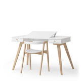 Wood desk 72,6 cm & armchair set, white/oak van Oliver Furniture | Kids Conceptstore Le Fanfare