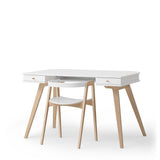 Wood desk 72,6 cm & armchair set, white/oak van Oliver Furniture | Kids Conceptstore Le Fanfare