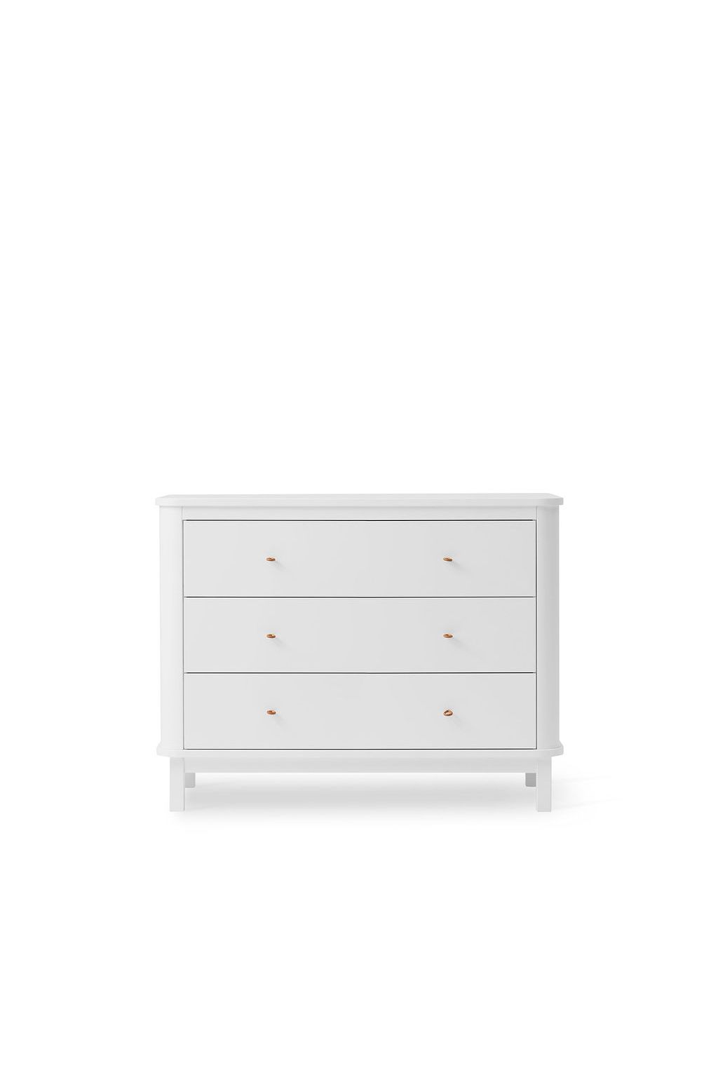 Wood dresser 3 drawers, white van Oliver Furniture | Kids Conceptstore Le Fanfare