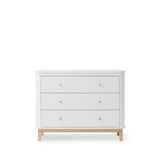 Wood dresser 3 drawers, white/oak van Oliver Furniture | Kids Conceptstore Le Fanfare