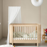 Wood Mini+ cot bed excl. junior kit, 68x122 cm, oak - new van Oliver Furniture | Kids Conceptstore Le Fanfare