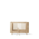 Wood Mini+ cot bed excl. junior kit, 68x122 cm, oak - new van Oliver Furniture | Kids Conceptstore Le Fanfare