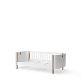 Wood Mini+ junior bed, 68x162cm, white/oak van Oliver Furniture | Kids Conceptstore Le Fanfare