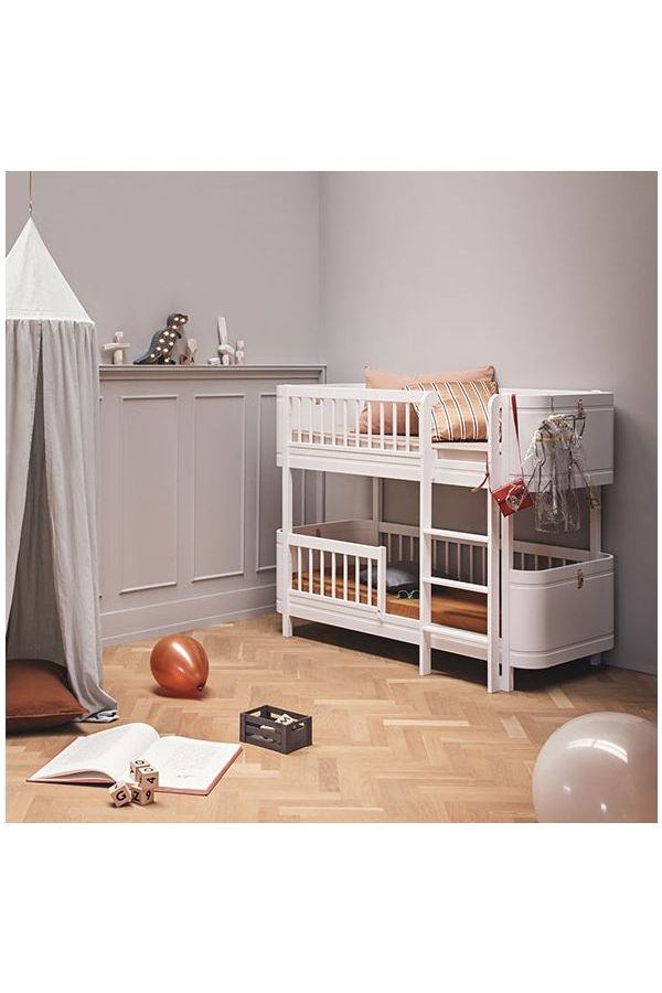 Wood Mini+ low bunk bed, 68x162cm, white van Oliver Furniture | Kids Conceptstore Le Fanfare