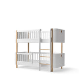 Wood Mini+ low bunk bed, 68x162cm, white/oak van Oliver Furniture | Kids Conceptstore Le Fanfare