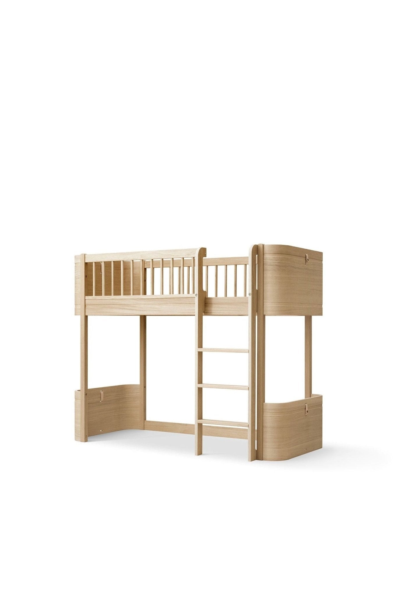 Wood Mini+ low loft bed, 68x162 cm, oak - new van Oliver Furniture | Kids Conceptstore Le Fanfare