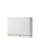 Wood Multi cupboard 3 doors, white/oak van Oliver Furniture | Kids Conceptstore Le Fanfare