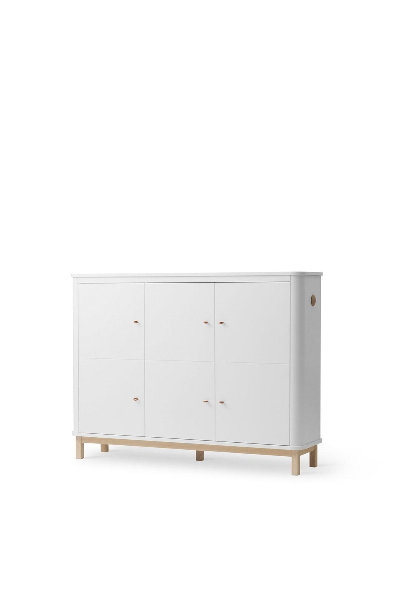 Wood Multi cupboard 3 doors, white/oak van Oliver Furniture | Kids Conceptstore Le Fanfare