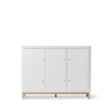 Wood Multi cupboard 3 doors, white/oak van Oliver Furniture | Kids Conceptstore Le Fanfare