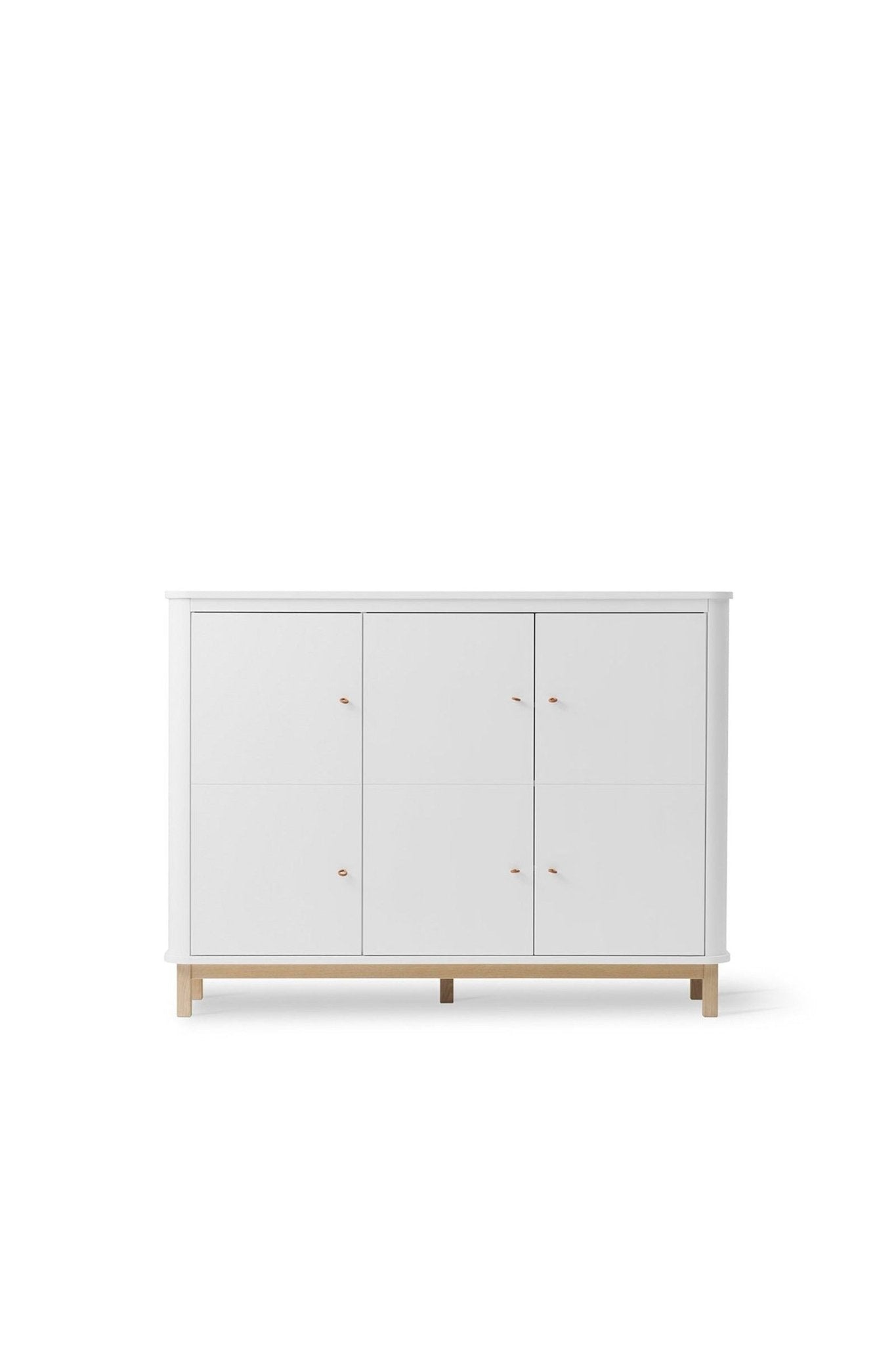 Wood Multi cupboard 3 doors, white/oak van Oliver Furniture | Kids Conceptstore Le Fanfare