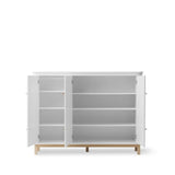 Wood Multi cupboard 3 doors, white/oak van Oliver Furniture | Kids Conceptstore Le Fanfare