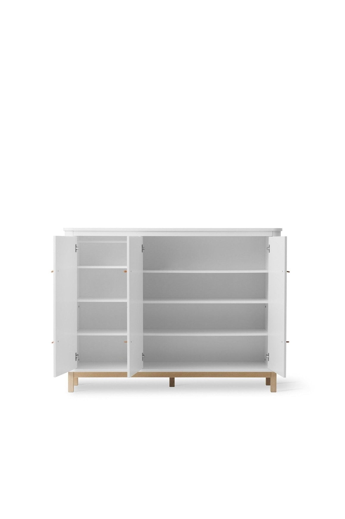 Wood Multi cupboard 3 doors, white/oak van Oliver Furniture | Kids Conceptstore Le Fanfare