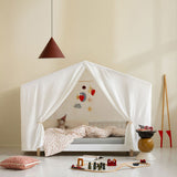 Wood original house bed, 90x200 cm, white/oak van Oliver Furniture | Kids Conceptstore Le Fanfare