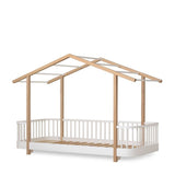 Wood original house bed, 90x200 cm, white/oak van Oliver Furniture | Kids Conceptstore Le Fanfare