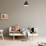 Wood Original junior bed, 90x160 cm, white/oak van Oliver Furniture | Kids Conceptstore Le Fanfare