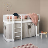 Wood Original low loft bed 138 cm, 90x200 cm, white van Oliver Furniture | Kids Conceptstore Le Fanfare