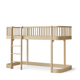 Wood original low loft bed, 90x200 cm, oak van Oliver Furniture | Kids Conceptstore Le Fanfare