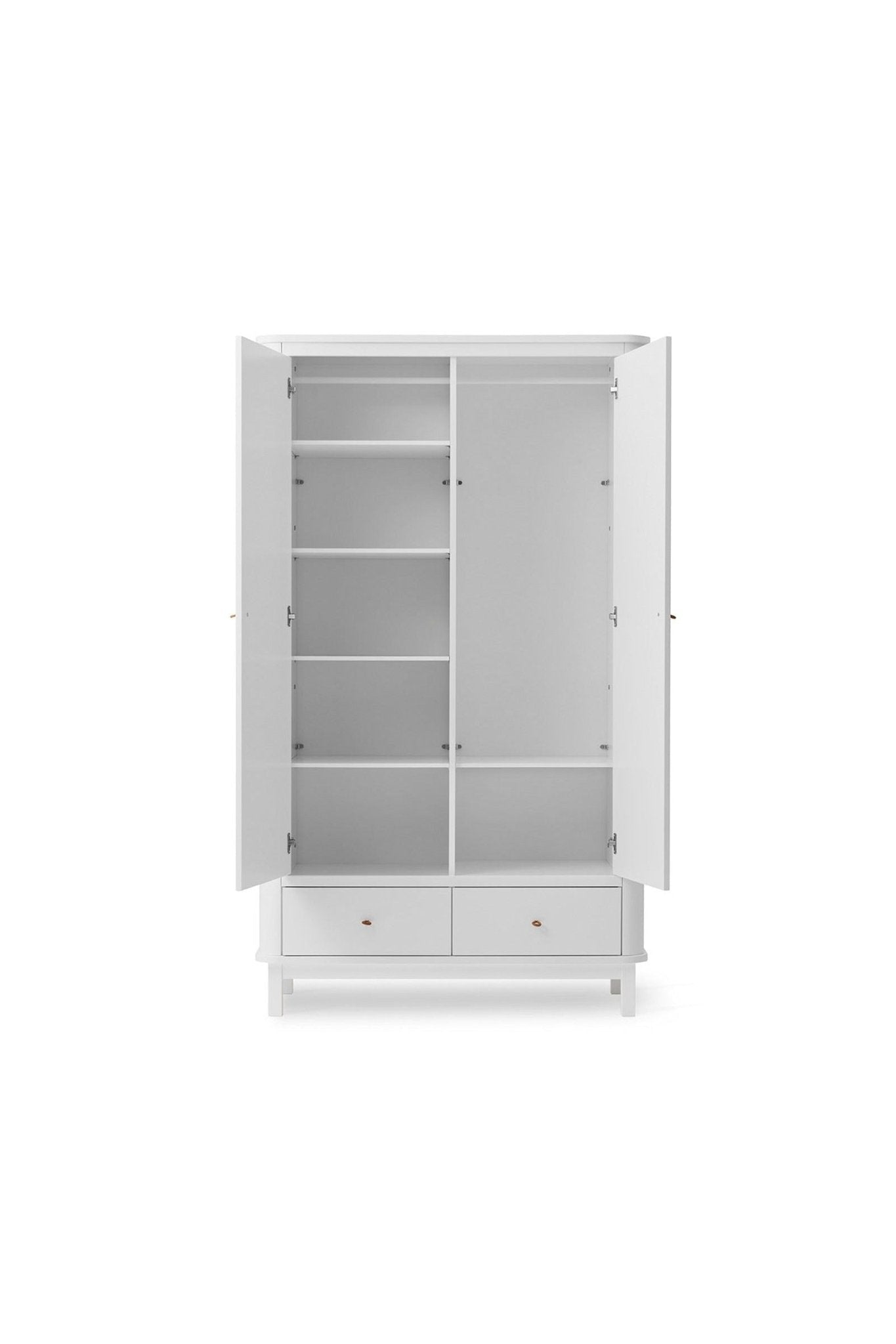 Wood Wardrobe 2 doors, white van Oliver Furniture | Kids Conceptstore Le Fanfare