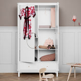 Wood Wardrobe 2 doors, white van Oliver Furniture | Kids Conceptstore Le Fanfare
