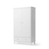 Wood Wardrobe 2 doors, white van Oliver Furniture | Kids Conceptstore Le Fanfare
