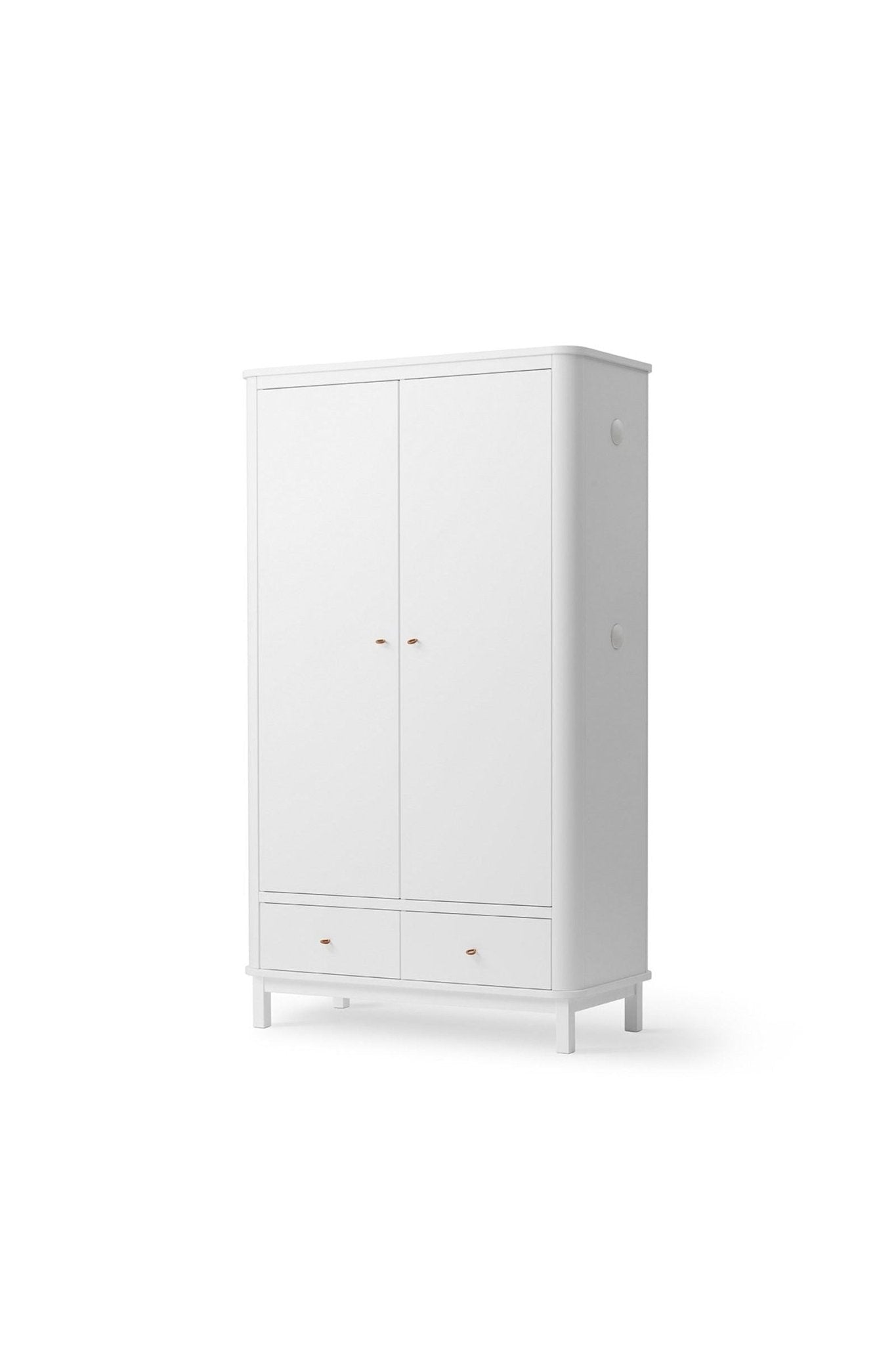 Wood Wardrobe 2 doors, white van Oliver Furniture | Kids Conceptstore Le Fanfare
