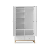 Wood Wardrobe 2 doors, white/oak van Oliver Furniture | Kids Conceptstore Le Fanfare