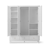 Wood Wardrobe 3 doors, white van Oliver Furniture | Kids Conceptstore Le Fanfare