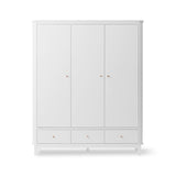 Wood Wardrobe 3 doors, white van Oliver Furniture | Kids Conceptstore Le Fanfare