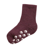 Wool socks w/anti slip Aubergine van Joha | Kids Conceptstore Le Fanfare