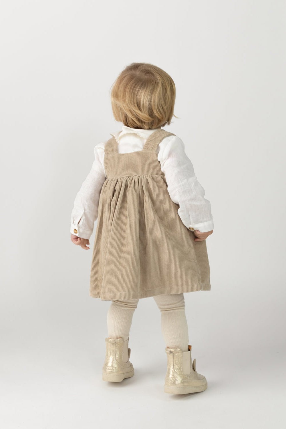 Xanthe Dress - Taupe van Donsje Amsterdam | Kids Conceptstore Le Fanfare