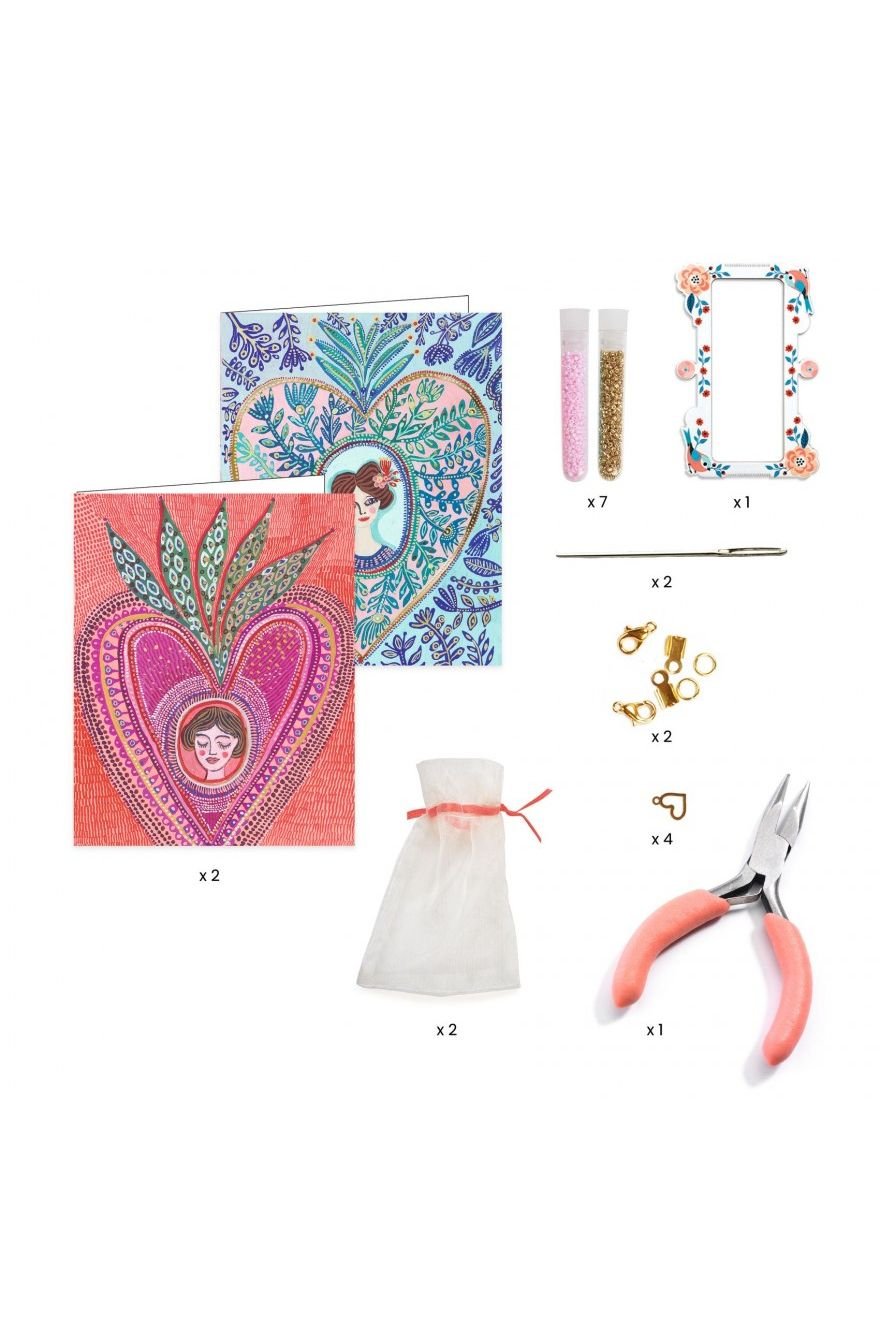 You & Me Armbandjes Maken - Miyuki And Hearts van Djeco | Kids Conceptstore Le Fanfare