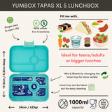 Yumbox Tapas XL met 5-vakken - Antibes Blue / Bon Appetit