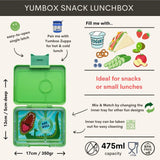 Yumbox Snack 3-vakken - Jurassic Green / Dinosaur tray van Yumbox | Kids Conceptstore Le Fanfare
