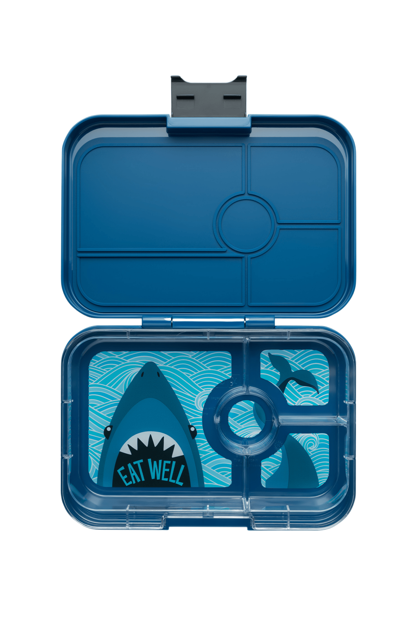 Yumbox Tapas XL met 4-vakken - Monte Carlo Blue / Shark tray 4 vakken van Yumbox | Kids Conceptstore Le Fanfare