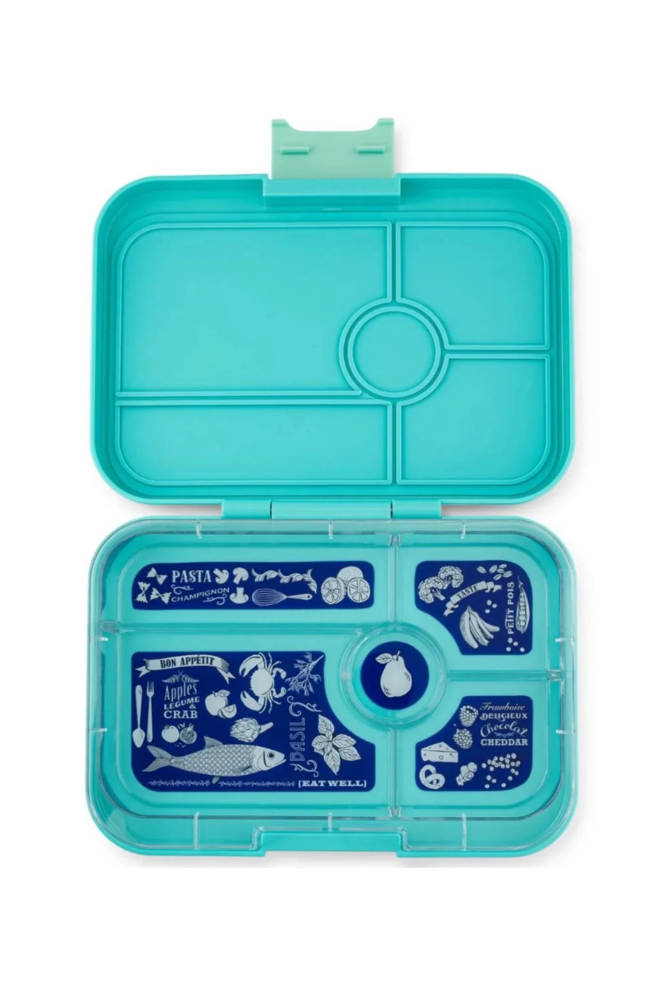 Yumbox Tapas XL met 5-vakken - Antibes Blue / Bon Appetit van Yumbox | Kids Conceptstore Le Fanfare