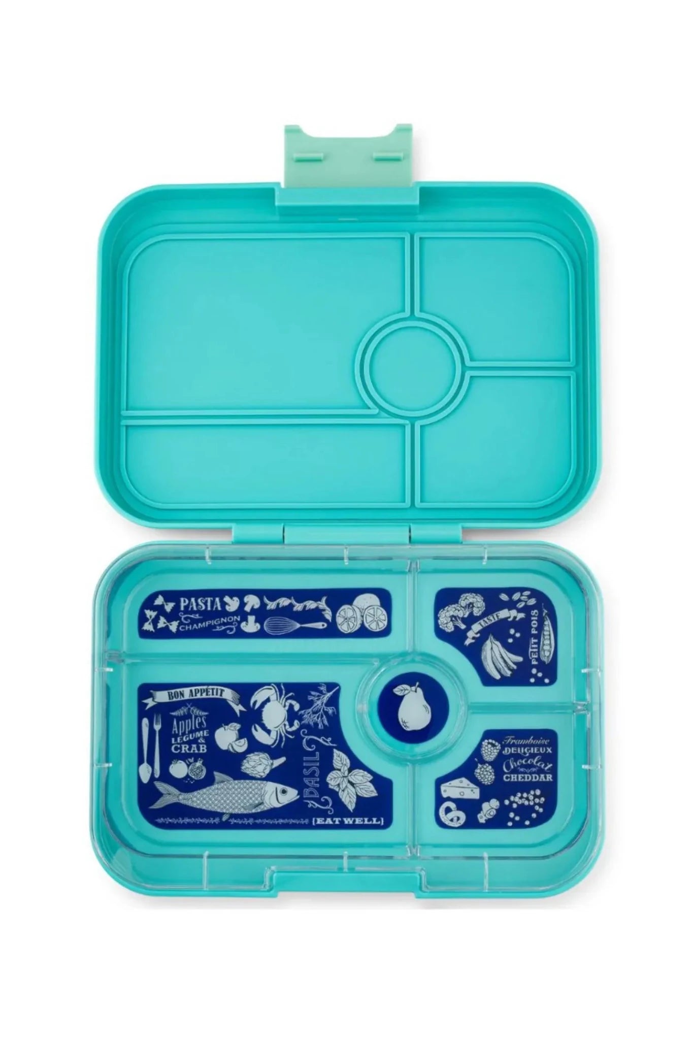 Yumbox Tapas XL met 5-vakken - Antibes Blue / Bon Appetit van Yumbox | Kids Conceptstore Le Fanfare